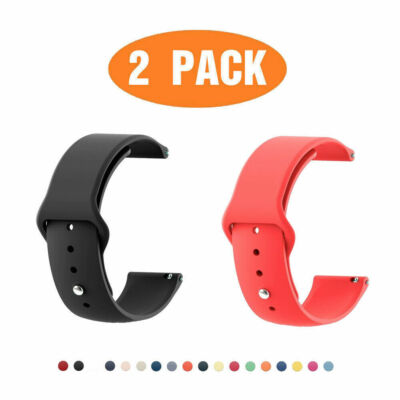 2 PACK Silicone Sport Band Strap for Samsung Galaxy Watch 3 41 Active 2 40 44mm