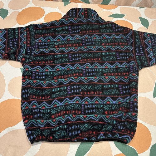 VINTAGE Columbia Aztec Snap Fleece Jacket Men's Large Colorful Western Made USA - Picture 9 of 13