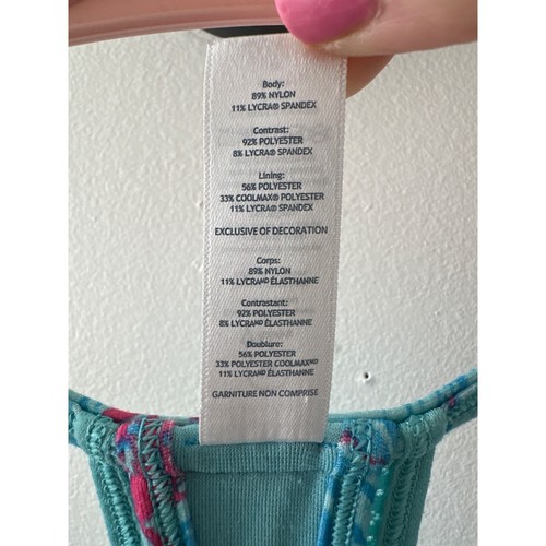 Lululemon Athletica Ivivva Lively Activewear Tank Top Size 14 Turquoise & Pin - Picture 4 of 5