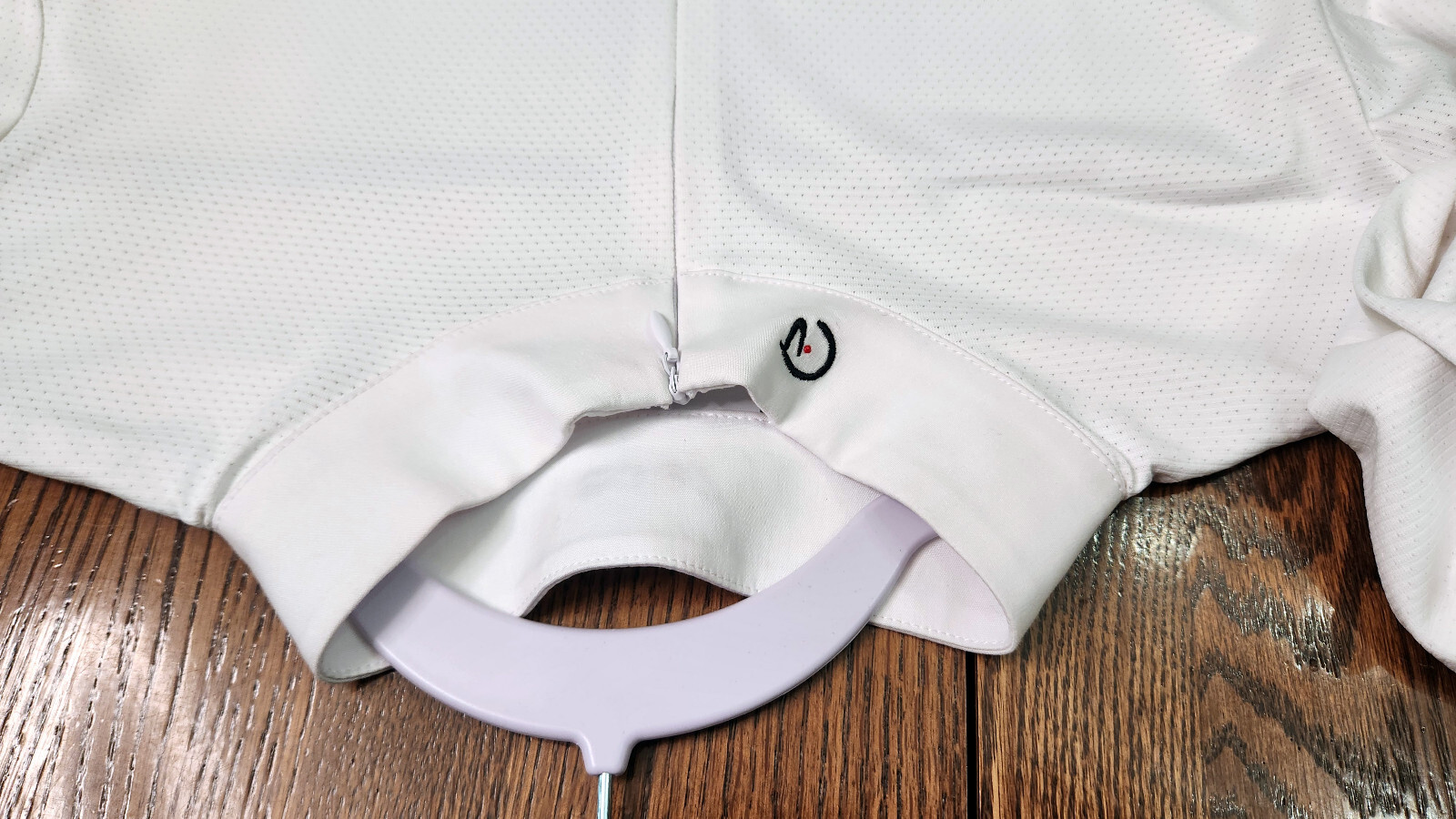 Ego7, New, long sleeve quarter zip mesh show shirt, white, IT-46 (~USA 10) $169