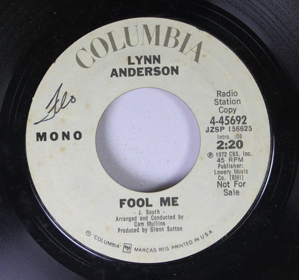 Country Promo NM! 45 Lynn Anderson Fool Me / Fool Me on Columbia - Image 2 of 2