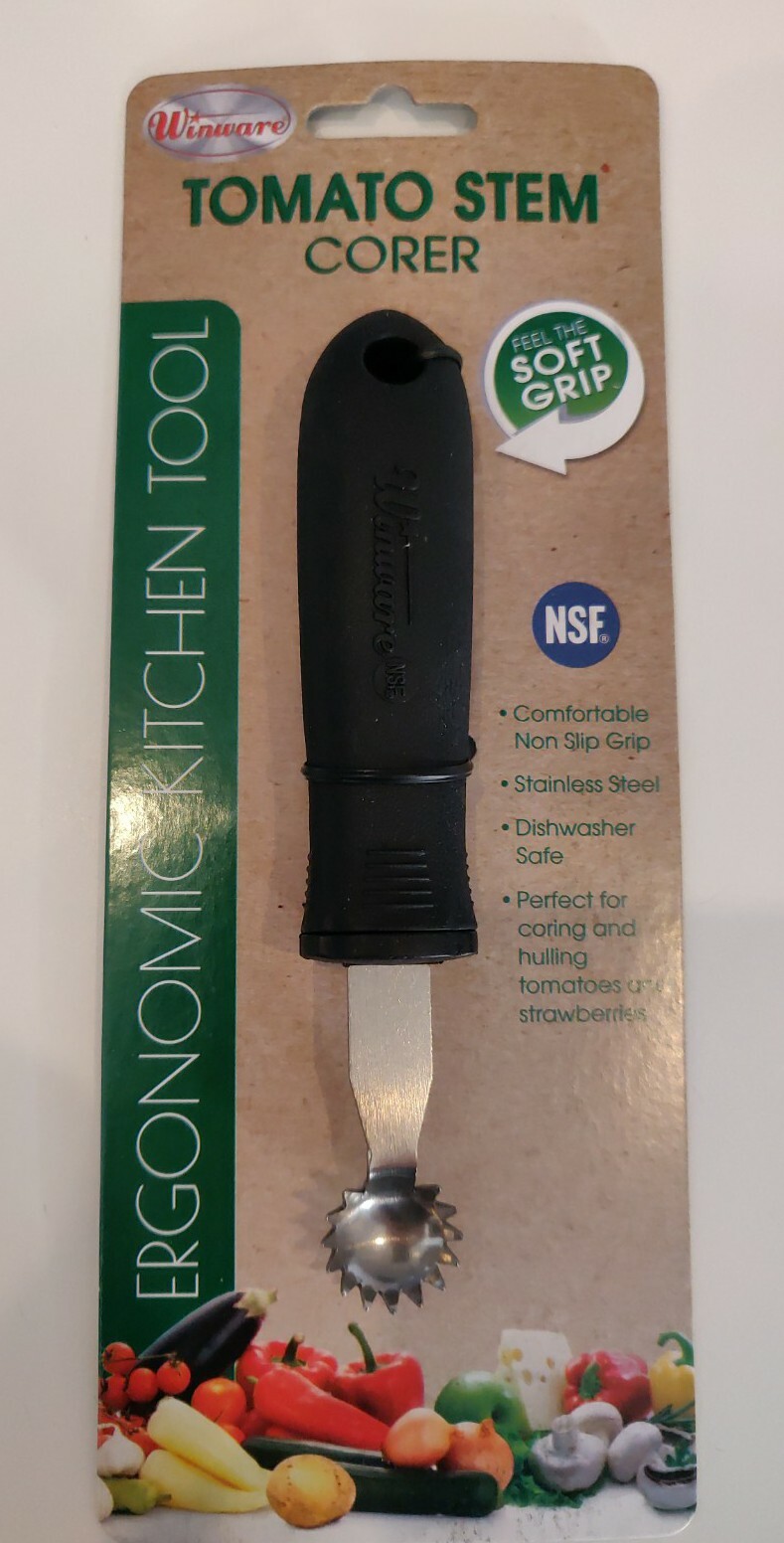 Winco VP-308, 6-Inch Tomato Stem Corer with Soft Grip Handle, NSF