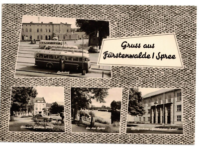 Postcard greeting from Fürstenwalde Spree station 1963