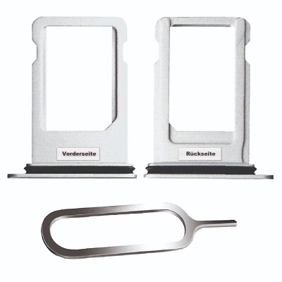 iPHONE 8 PLUS SIM KARTEN HALTER TRAY ADAPTER FACH STECKER SLOT CARD NADEL SILBER