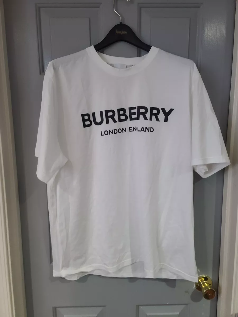 BURBERRY WHITE LOGO PRINT T-SHIRT BRAND NEW SIZE XXL RETAIL PRICE