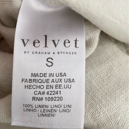 $207 NWT Beige Velvet by Jenny Graham "Pomona" Linen Pants Sz Small - 第 10/10 張圖片
