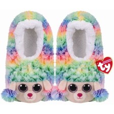 Ty RAINBOW 9.125"L unstretched 8.5" Slipper Socks Kid's Size Large 4-6 