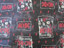 PREWASHED ACDC Rock band HIGHWAY TO HELL Cotton Fabric Springs Creative