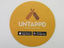 Beer Breweriana Coaster ~ UNTAPPED App for Recording Breweries & Beers Tasted