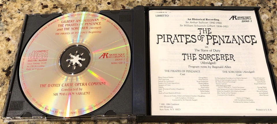 Gilbert & Sullivan: Pirates Of Penzance, the Sorcerer / D'Oyly Carte Opera 2CD. — 第 2/4 张图片