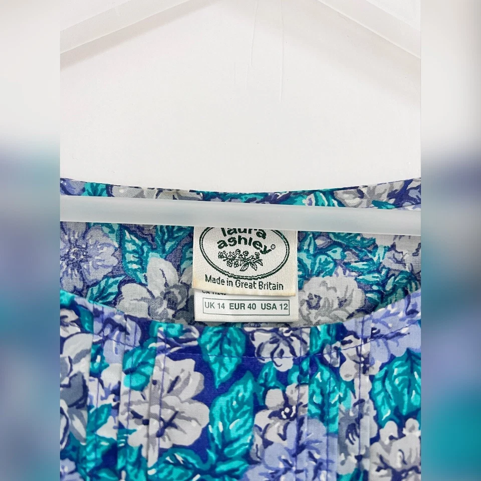 Vestido Laura Ashley Vintage Floral Anos 80/90 Sem Mangas Grunge Cottagecore Tamanho 12 - Imagem 2 de 3