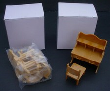 Calico Critters DINING Table Chairs NEW HUTCH Study DESK SET