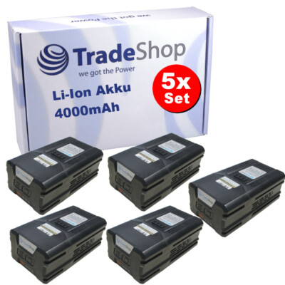 5x Li-Ion Akku 80V 4000mAh kompatibel mit Stiga 80V Rasenmäher / Ersatz Akku