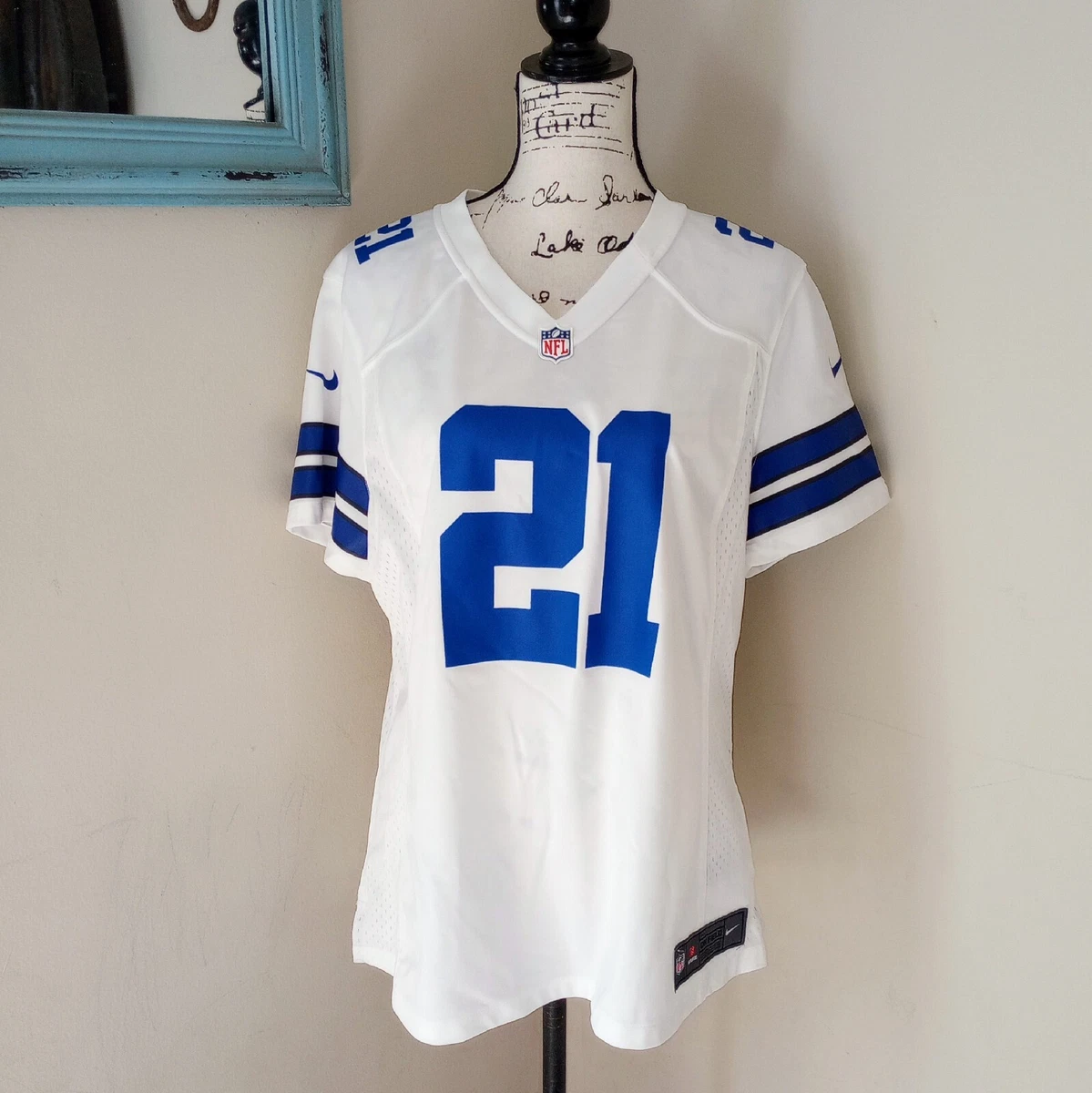 NFL Dallas Cowboys (Ezekiel Elliott) Women's Game Football Jersey.