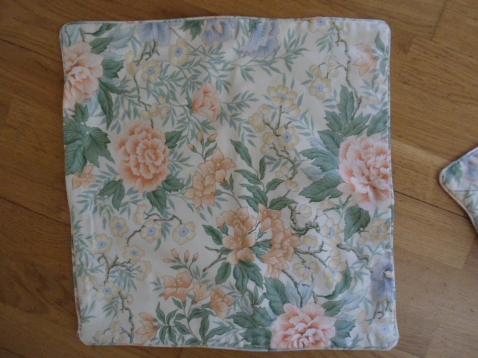 THREE CUSHION COVERS, CROWSON AMADOUR ?, VINTAGE, FLORAL, USED, WELL