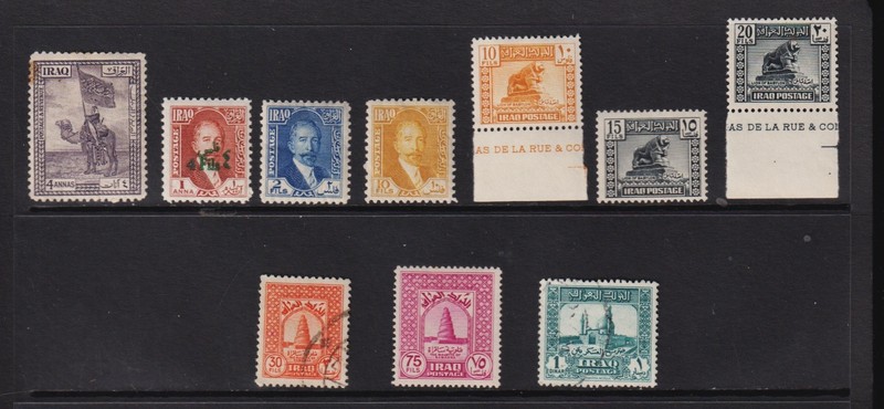 Iraq - 10 stamps from the first sets, cat. $ 50.30