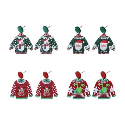 Pullover Weihnachten Ohrringe Ohrstecker für Damen Kostüm Zubehör süß trendy