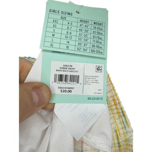 DSG Sz Medium Girls (10-12) Green Peach White Stride SPF 50+ Short NWT - Picture 6 of 7