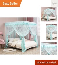 4 Corners Post Canopy Bed Curtains for Girls,Bed Canopy Royal Luxurious Cozy ...