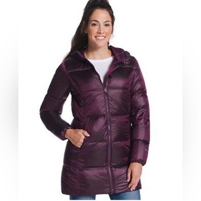 Eddie Bauer Sz-M Luna Peak Iridescent Deep Wine Color Waterproof Hooded Down