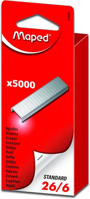 - Premium Standard 26/6 Staples X5000 - Metal Construction - Easy Loading Strips