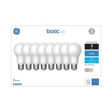 GE Basic Light Bulbs, 60 Watt, Daylight, A19 8 Pack 