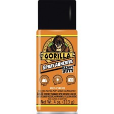 Gorilla Heavy Duty Spray Adhesive, Multipurpose and Repositionable, 4 Ounce, Cle