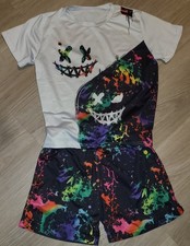 Youth Boys Outfit Summer S/M 5 6 7 8 Short Sleeve Top.and Matching Shorts Set
