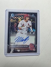 2025 Bowman Chrome Draft Matthew Miura Black X Fractor Auto #7/10
