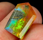 5.4Ct African Black Opal Play Of Color Facet Cut QSH999