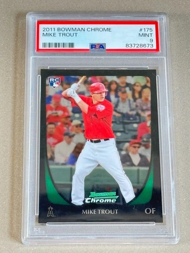 Mike Trout (RC) -- 2011 Bowman Chrome #175 PSA 9 (MINT) -- Multiple MVP'er