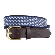 Vineyard Vines Boys' Classic Whale Canvas Club Belt Brown Blue