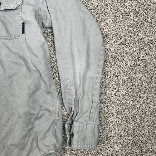 Ariat FR Shirt Mens Medium Gray CAT2 Fire Resistant Work Button Up Long Sleeve - Picture 7 of 12