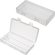 Battery Storage Case Holder Box for 8 AA Batteries, Clear Color 1 Pack 