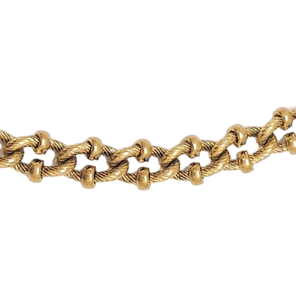 复古 COOKIE LEE 签名 Chunky 金绳缆链 带环 厚项链 — 第 3/4 张图片