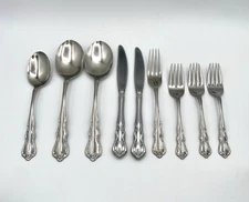 Wallace Discretion Lot Of 9 Knife Fork Spoon Serving Stainless Steel Vintage