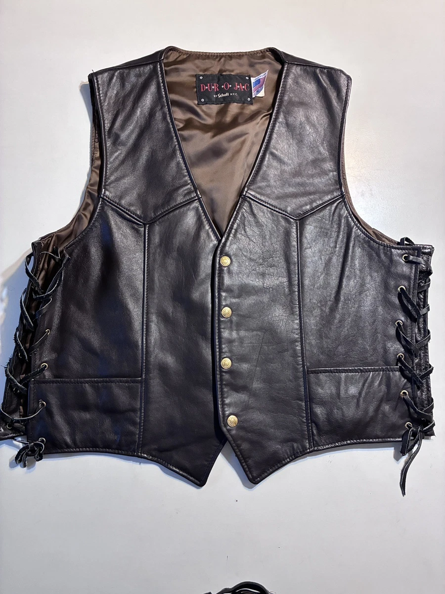 SCHOTT Vest Coats, Jackets & Vests Leather Outer Shell for Men for