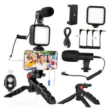 Vlogging Kit for iPhone, Android with Tripod , with Mini LED Video Light 
