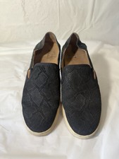 Women's OLUKAI Pehuea Leather Black Snake Slip On Loafer Casual Shoes size 9