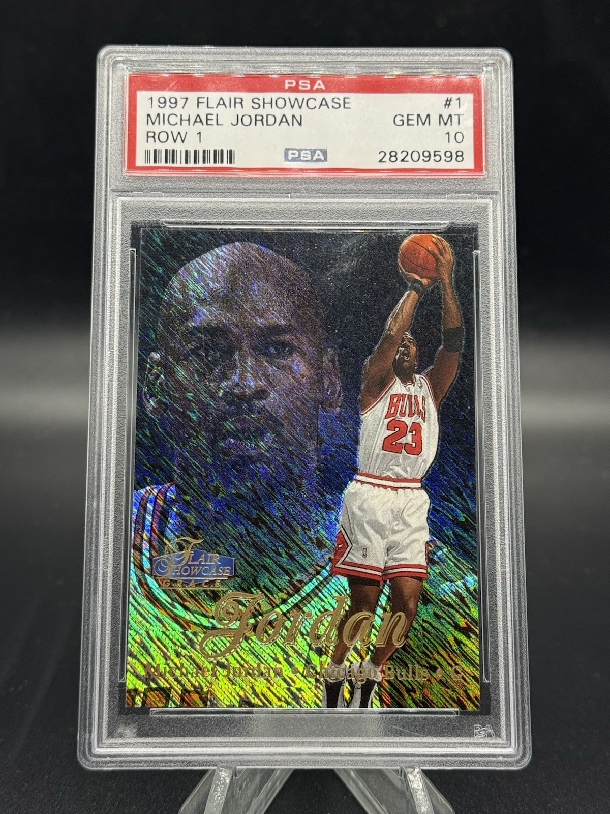 1997-98 Flair Showcase Michael Jordan Row2 Sec2 Seat1 Showstopper card