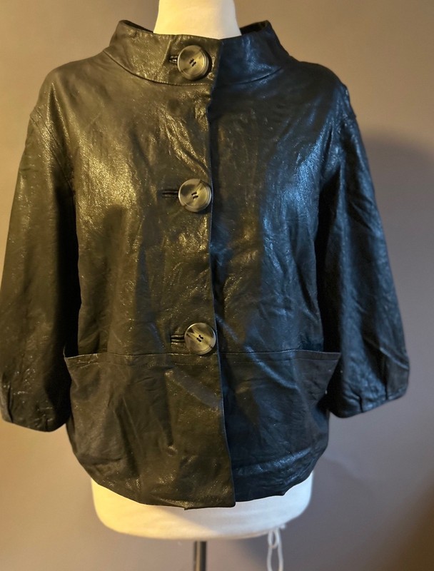 Cortina Sparkle Leather Crop Jacket - Size L