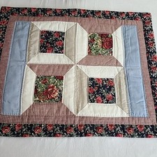 Quilted Pillow Sham 26"x20" Multicolor Patchwork Floral Design Farmhouse