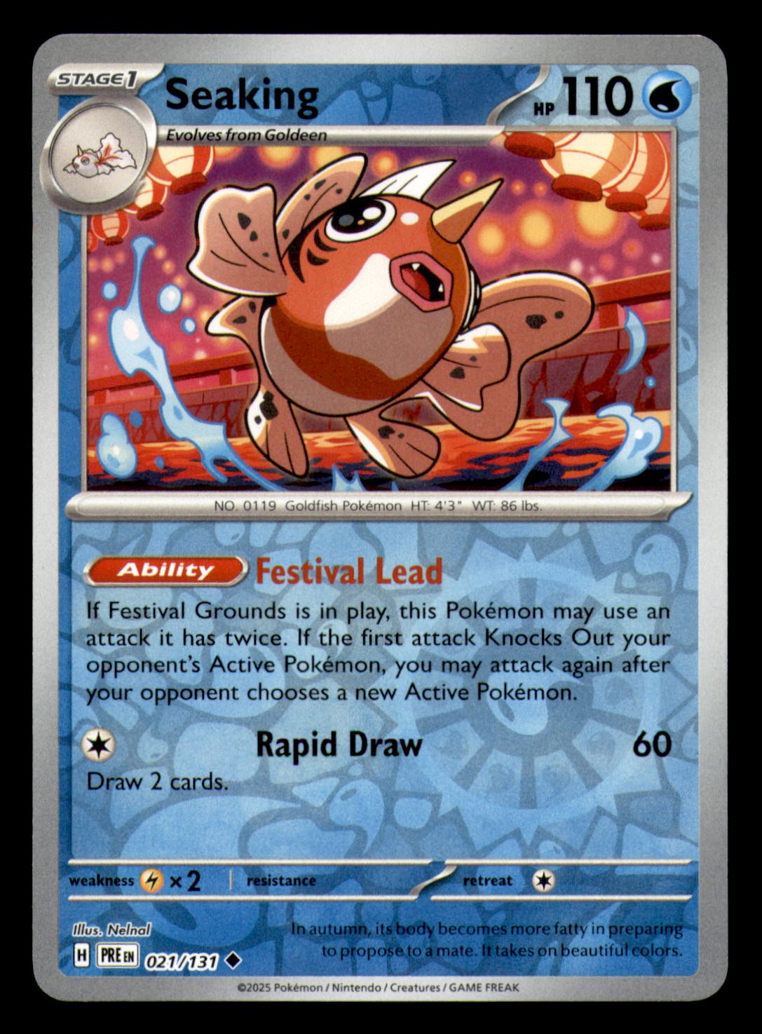Seaking 021/131 SV: Prismatic Evolutions Reverse Holo NM Pokemon TCG