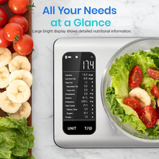 Smart Digital Kitchen Scale - Bluetooth Nutrition App Macro Calorie Food Tracker