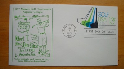 Rare BOBBY JONES COURSE 1933 Augusta National Golf Club FDC Masters