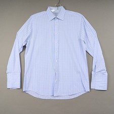 Charles Tyrwhitt Dress Shirt 17.5 36 Blue White Slim fit French Cuff