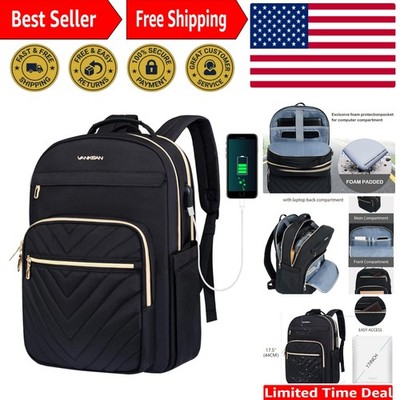 Multi-Compartment 17.3 Inch USB Laptop Backpack - Waterproof, Ergonomic Design