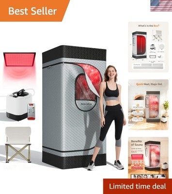 Oversized Portable Sauna with 9 Heat Levels & 99-Min Timer for Ultimate Comfort