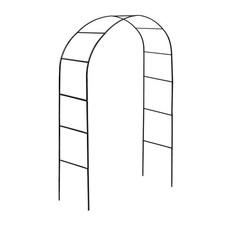 Image of 1x Metal Garden Arbour Arch 2.4M x 1.4M Black Climbing Plant Archway Frame