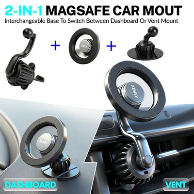 360° MagSafe Car Mount 14 Strong Magnets Phone Holder for iPhone 17 16 15 14